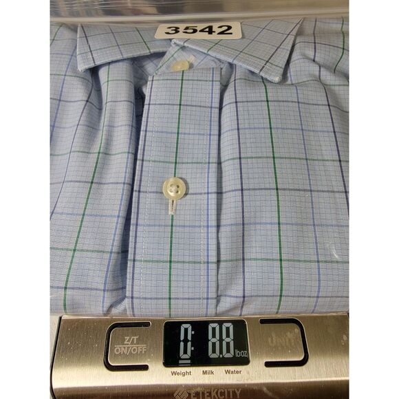 Men's Brooks Brothers Regent Non Iron Plaid Blue Long Sleeve Button Shirt - 16.5 - Picture 6 of 6